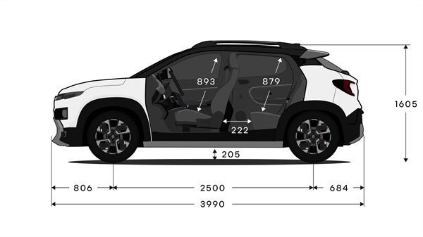 Renault Kiger - face dimensions