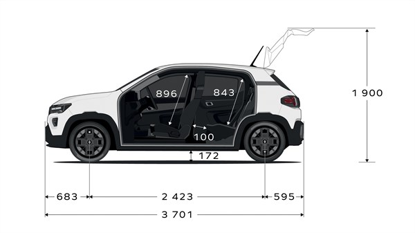 dimensions - Renault Kwid E-Tech 100% electric